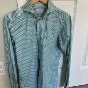 Men’s slim fit Eton striped dress shirt size 15 38